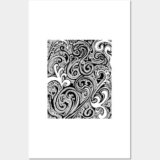 Miniature Aussie Tangle 21 Pattern in Black Posters and Art